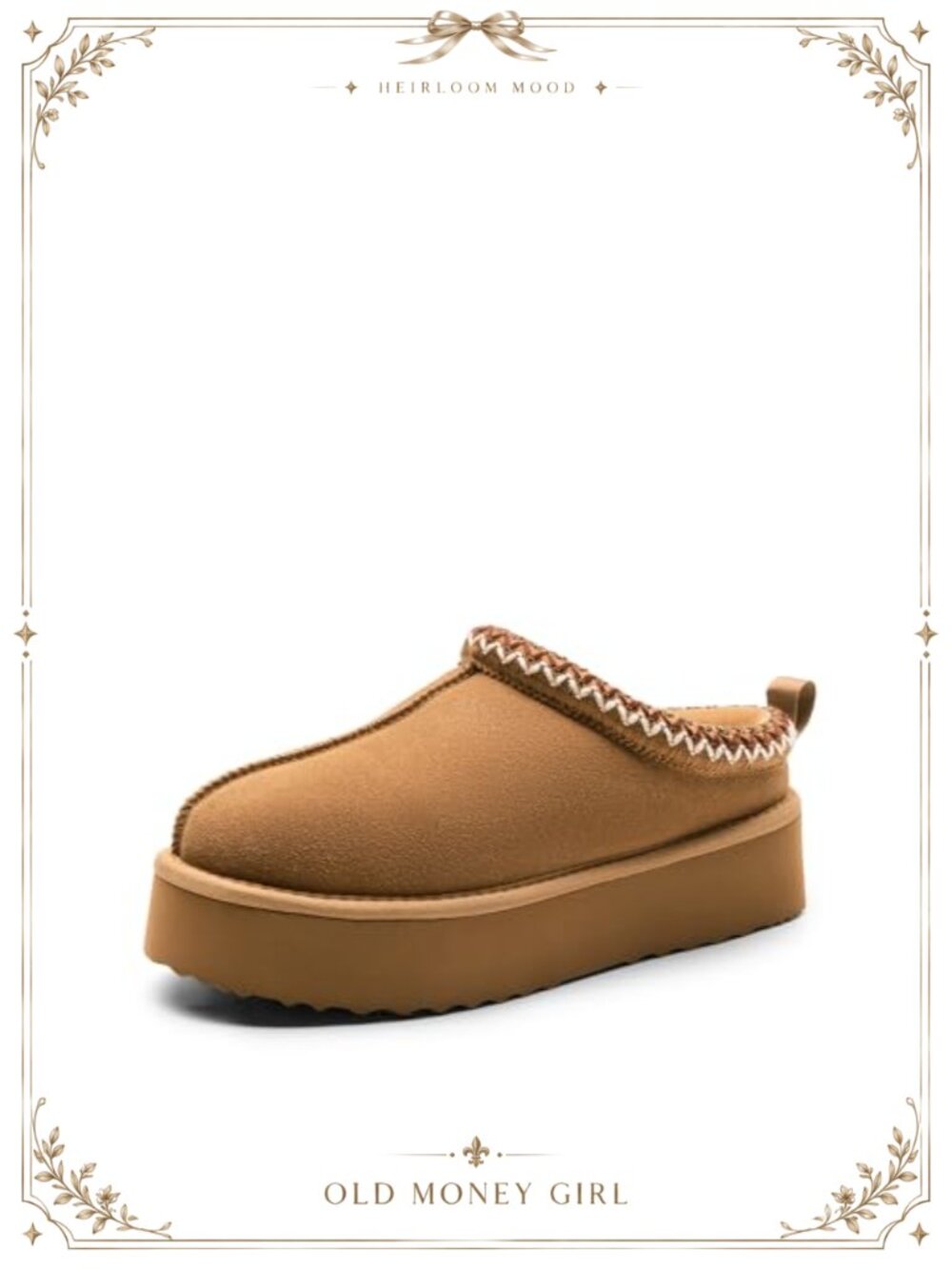 Platform Slippers Genuine Suede Plush Faux Fur Slip On